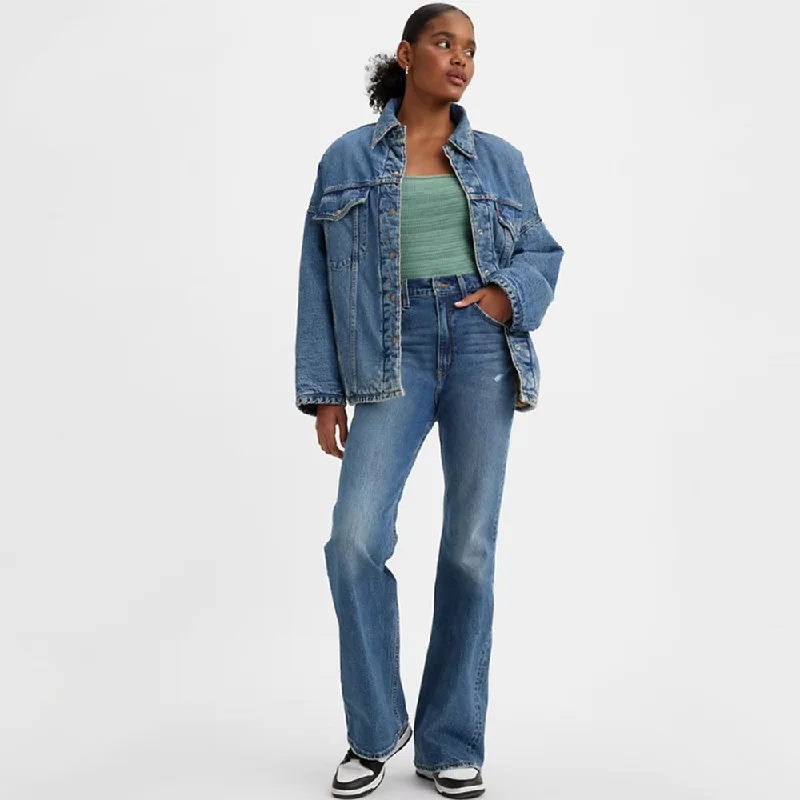 Rolled Shorts Jeans for Style -70's High Rise Flare Jeans (Take It Out)