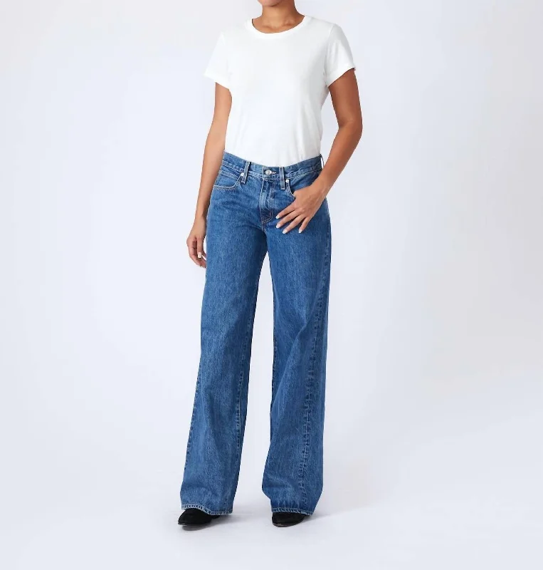 Designer Jeans for Luxury -Mica Low Rise Wide Leg Jeans In Blue