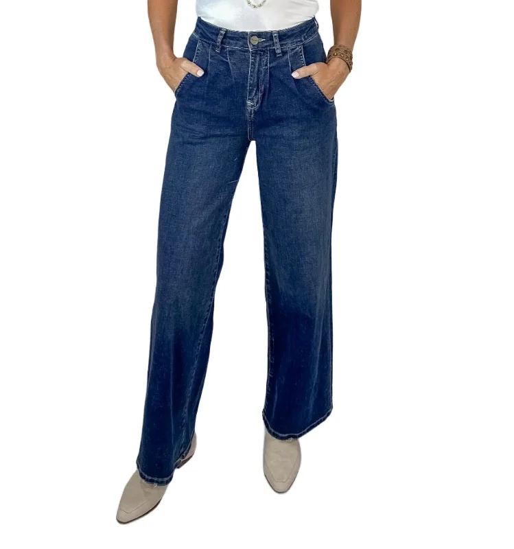 School Jeans for Uniform -Mia High-Rise Wide Leg Jeans In Night Sky