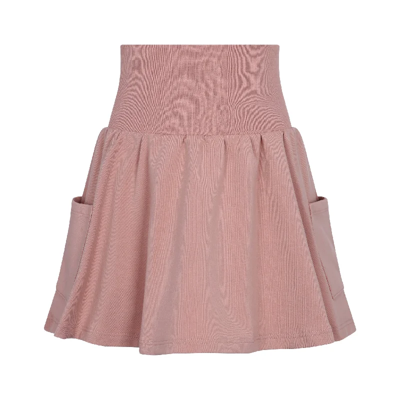 Linen Dresses for Breathable -Little Parni Pink Girls Pocket Skirt (K474)