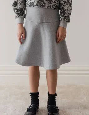 Polyester Dresses for Durable -Pink Label By Petite Amalie Grey Marle Soild Sweat Skirt