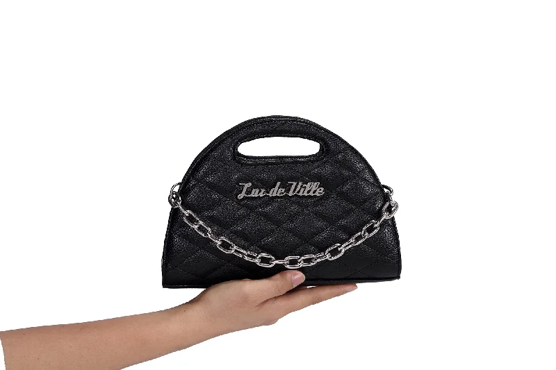 Handle bags with sleek silhouettes for fashion -Black - Half Moon Tiny Tote