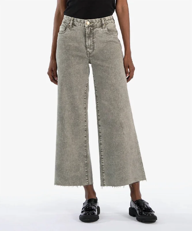 Dance Jeans for Movement -High Rise Meg Fab Wide Leg Jeans In Sage