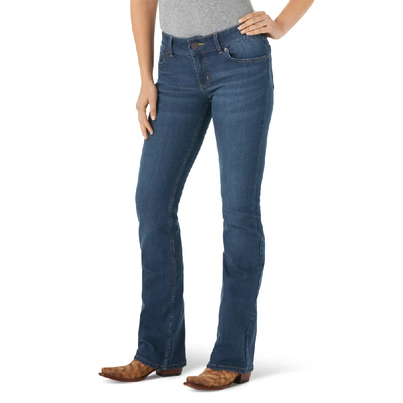 Club Jeans for Social -Wrangler Womens Essential Mid Rise Bootcut Jeans In Kora - 1009MWZHK