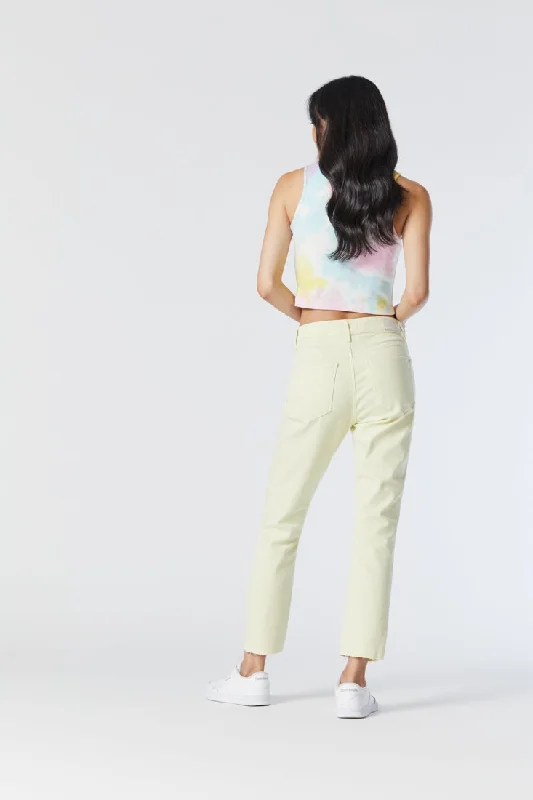 Sustainable Jeans for Eco -VIOLA STRAIGHT LEG JEANS IN TENDER YELLOW LA VINTAGE