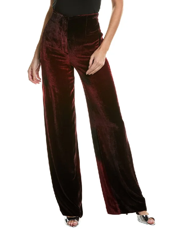 Trendy tight trousers for women with zipper details and edgy finish -Alberta Ferretti Silk-Blend Trouser