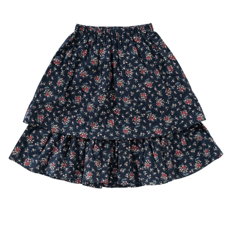 Belted Dresses for Shaping -Kipp Navy Bud Layer Skirt