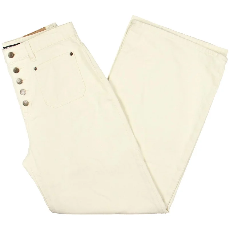 Skinny Jeans for Slim Fit -Womens Button Pockets Wide Leg Jeans