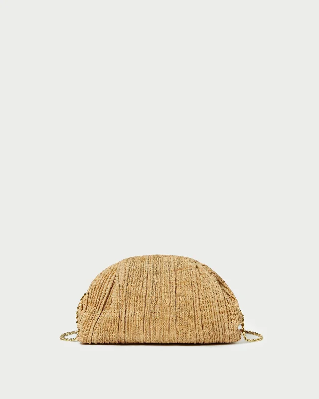 Handle bags with soft fabric for comfort -Bailey Natural Pleated Dome Clutch