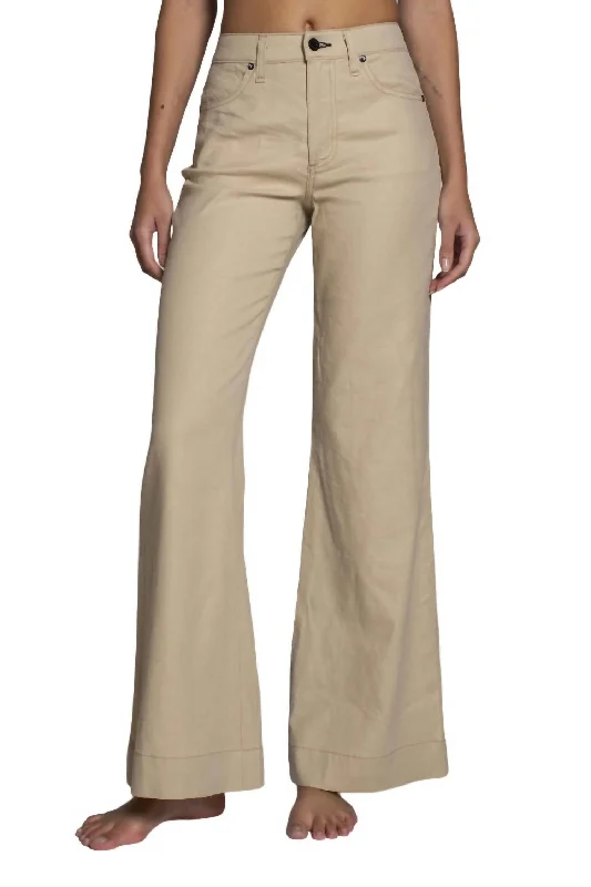 Relaxed Jeans for Comfortable -Juniper Wide Leg Jeans In Khaki