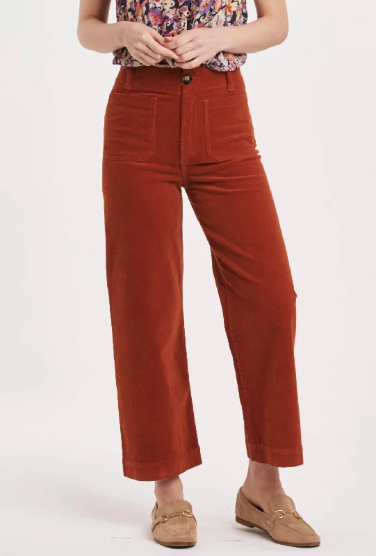 Ripped Jeans for Trendy Look -Analei Denim Wide Leg Jeans In Roasted Pecan