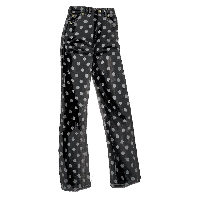 Shorts Jeans for Hot Days -Wide Leg Polka Dot Jeans