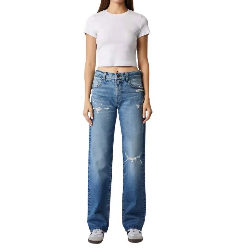 Tapered Jeans for Modern -Vincent High Rise Long Wide Leg Jeans In Medium Maggio Wash