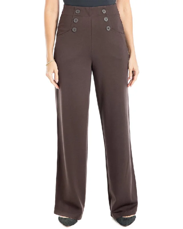 Tight fit trousers for women with ankle-length design and modern appeal -Max Studio Sailor Pant