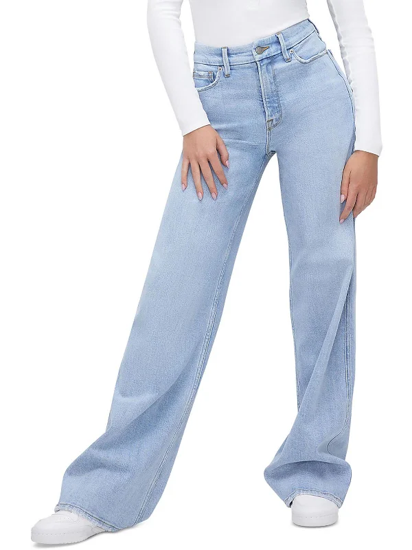 High Waisted Jeans for Shape -GOOD SKATE Womens High Rise Denim Wide Leg Jeans