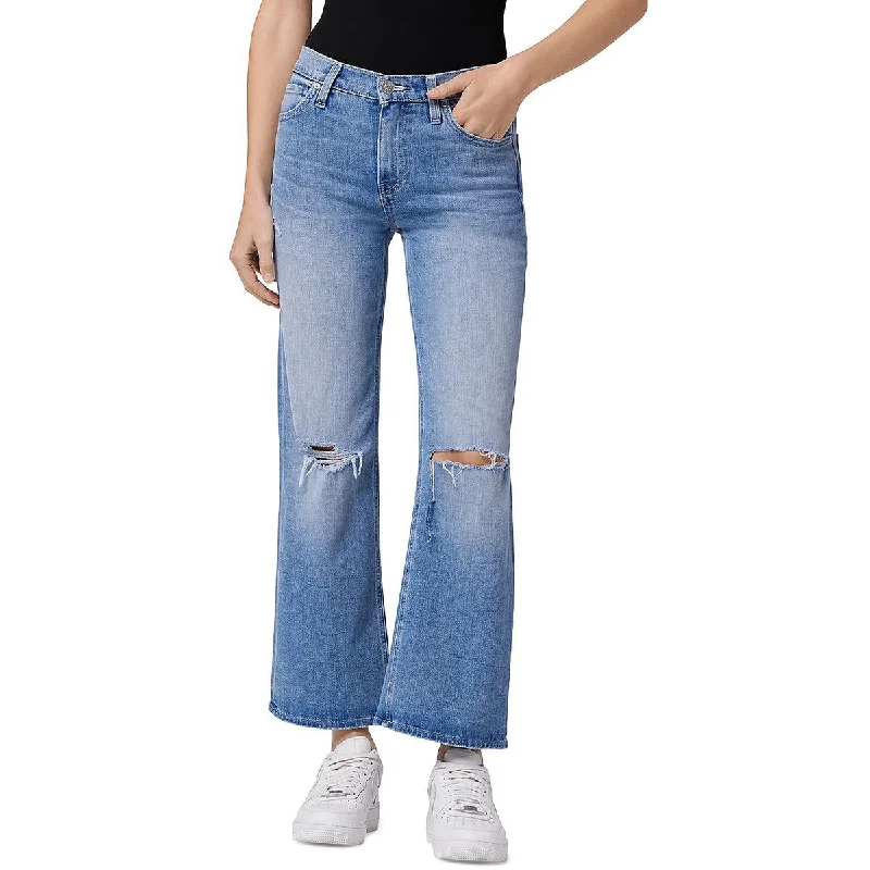 Patchwork Jeans for Bohemian -Womens Distressed High Rise Wide Leg Jeans