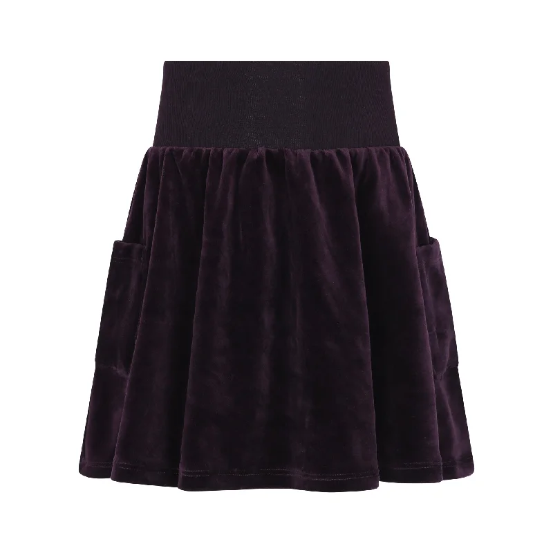 Ball Gown Dresses for Glamour -Little Parni Plum Girls Velour Skirt  (K456)