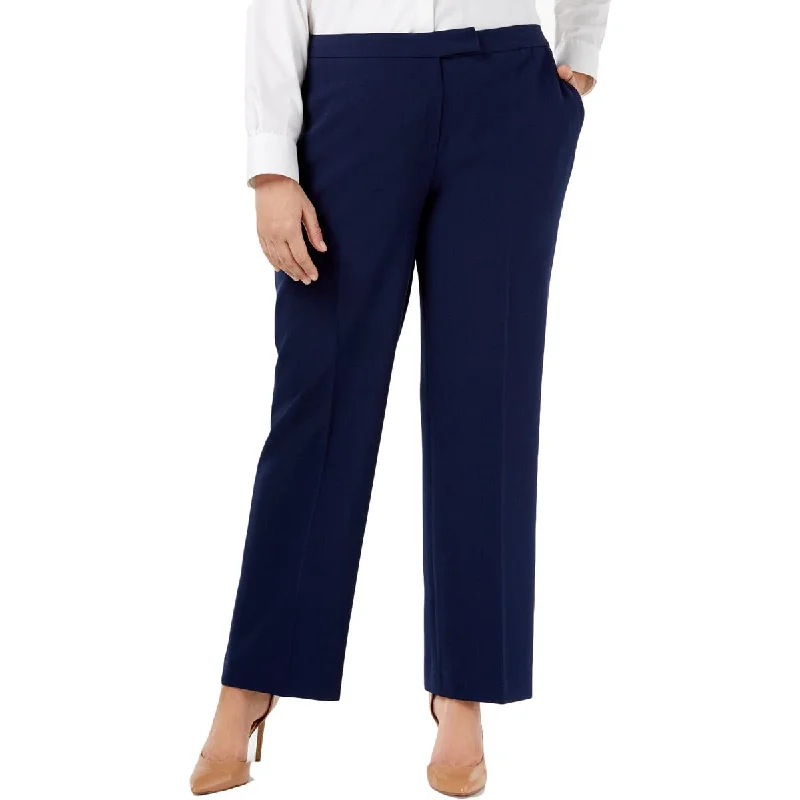 Fashion-forward tight trousers for women with metallic sheen and edgy design -Plus Carly Womens Office Business Dress Pants