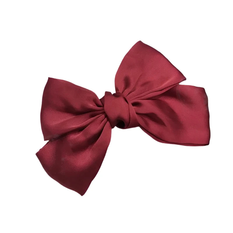 Handle bags with holiday themes for festivities -Wine Satin Bow