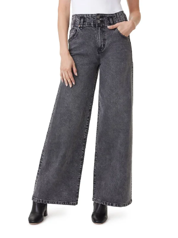 Skinny Jeans for Slim Fit -Easton Wide Leg Jeans In Steel Grey