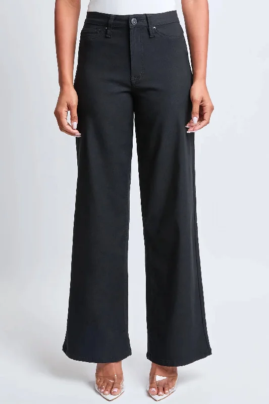 Mom Jeans for Vintage Appeal -Missy High-Rise Hyperstretch Wide Leg Jeans In Black