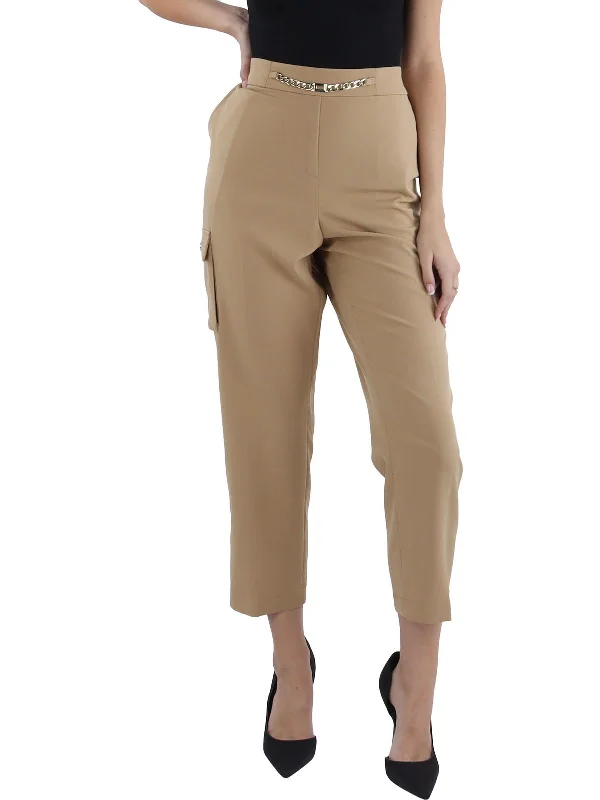 Tight business trousers for men with sharp, professional cut for office wear -Womens High Rise Deep Pockets Cargo Pants