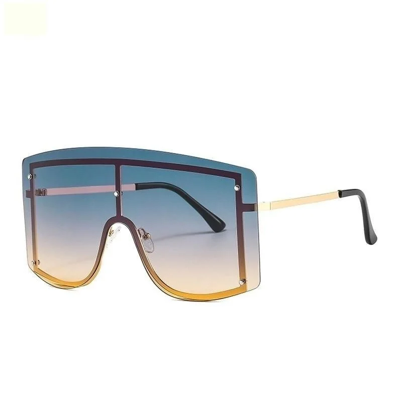 Studded Glasses for Edgy Style -Unique Women's Square Sunglasses with Punk Style Oversized Metal Frame