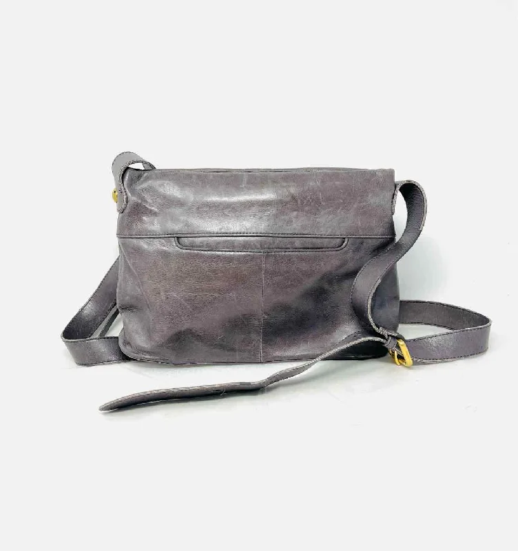 Handle bags with fun slogans for personality -Hobo International Gray Leather Designer Crossbody Purse