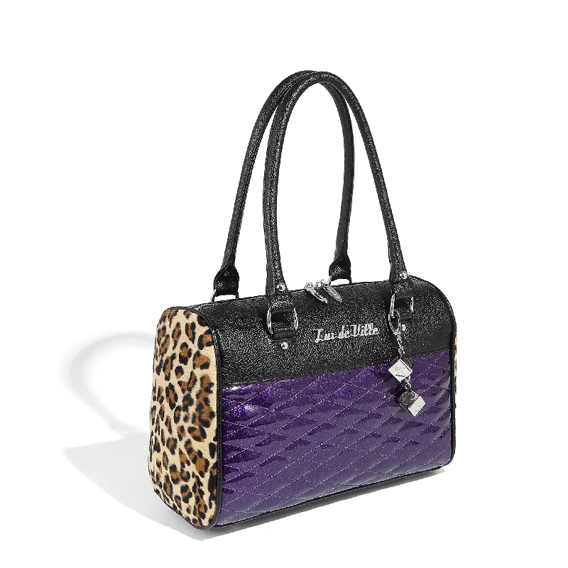 Handle bags with detachable pouches for versatility -Poisonous Purple Sparkle Atomic Tote Medium