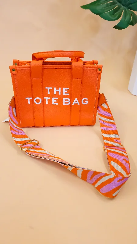 Foldable handle bags for easy storage convenience -Lola Bag Strap- Orange