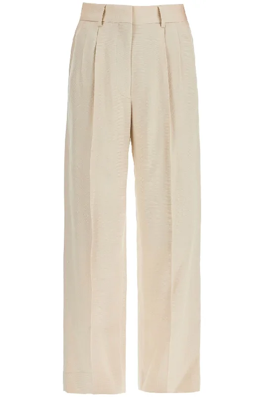 Trendy tight trousers for women with zipper details and edgy finish -Blaze Milano Women's ivory Viscose Pants With Embroide Pocket