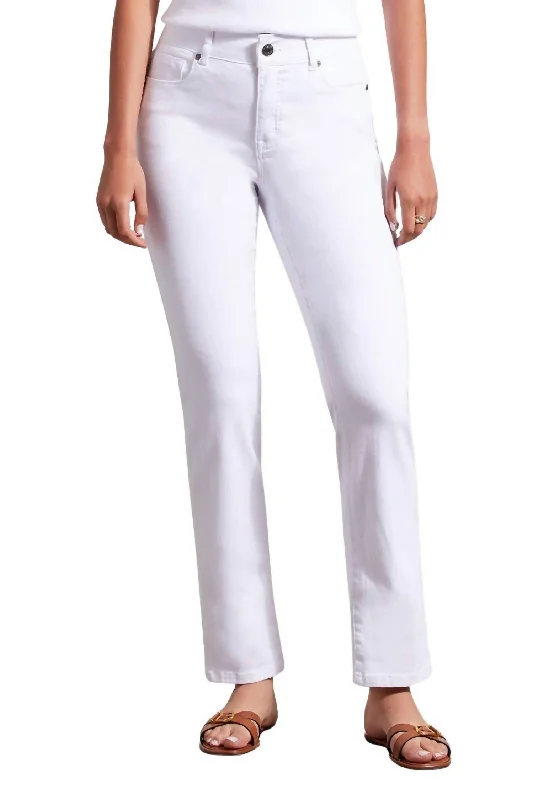 Overalls Jeans for Workwear -Sophia Straight Leg Jeans In White