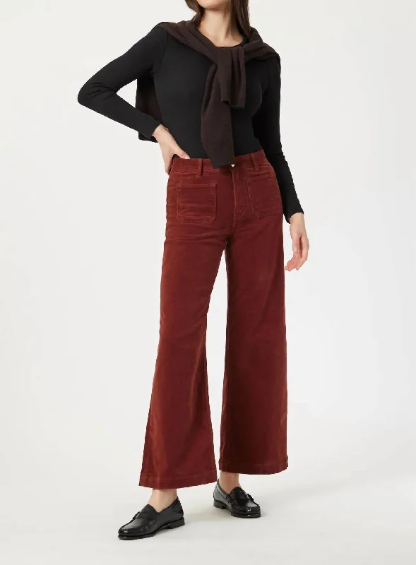 High-waisted tight trousers for women with pleated front and polished design -Paloma Marine Pant In Copper