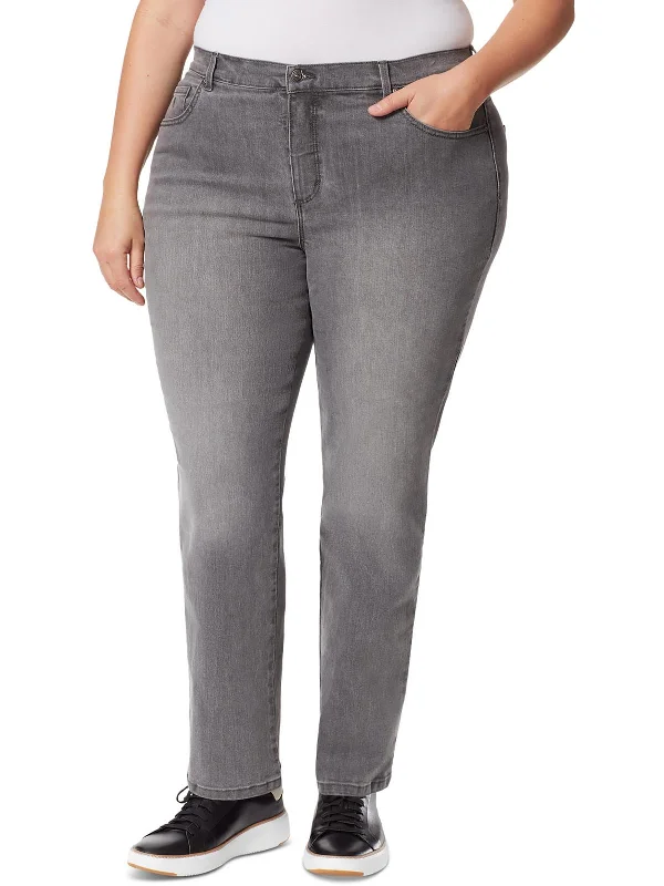 Stretch Jeans for Flexibility -Plus Amanda Womens Tapered Classic Rise Straight Leg Jeans