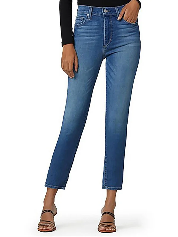 Overalls Jeans for Workwear -Womens High-Rise Ankle Straight Leg Jeans