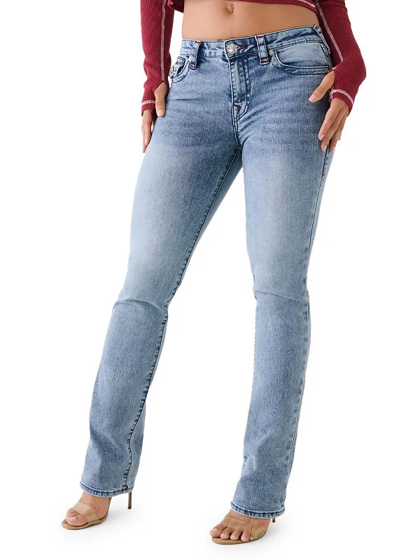 Cycling Jeans for Biking -Billie Womens Mid-Rise Stretch Straight Leg Jeans