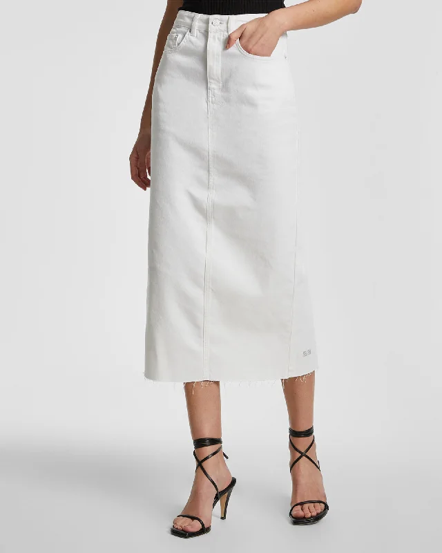 Halter Dresses for Chic Style -GRADUATE MIDI SKIRT BLANC