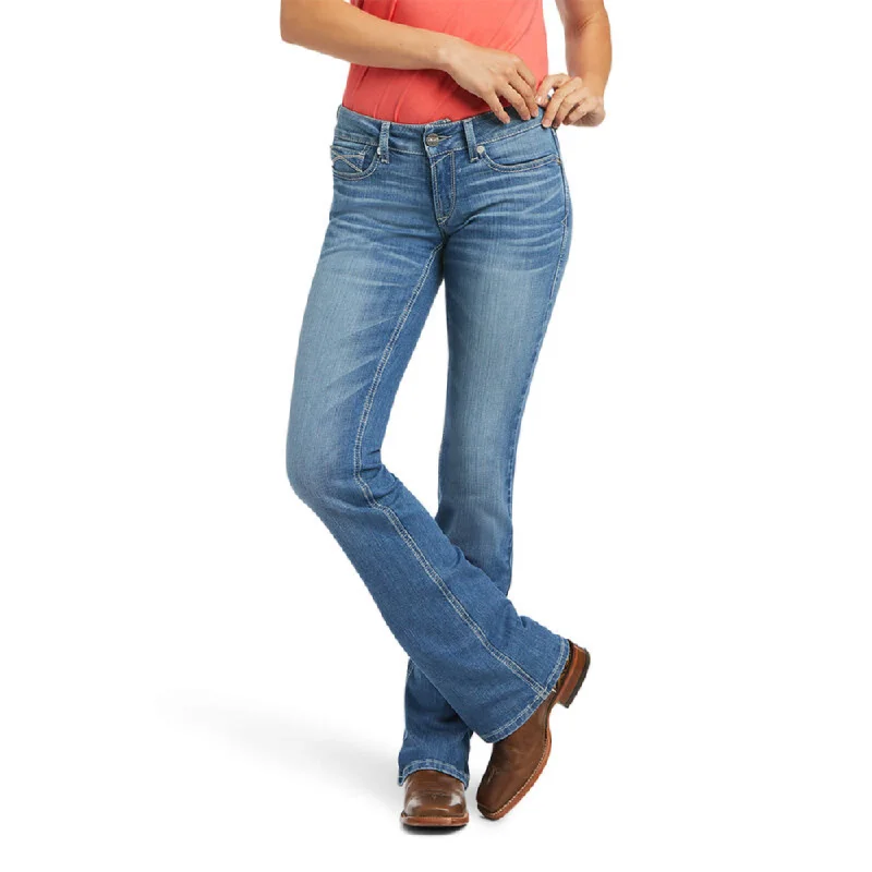 Mother's Day Jeans for Gift -Ariat Womens R.E.A.L. Mid Rise Allessandra Boot Cut Jeans - 10040796