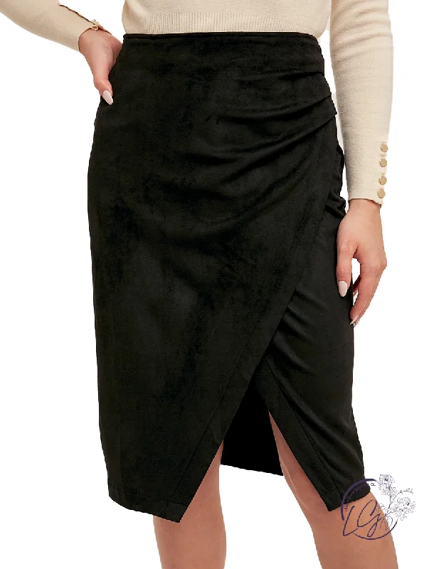 Gothic Dresses with Dark Tone -Saving My Heart Asymmetrical Midi Skirt