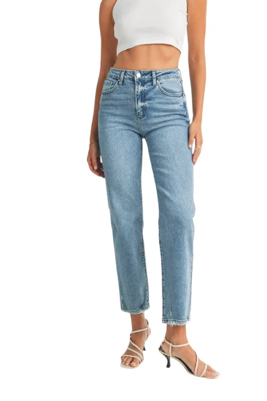 Shopping Jeans for Convenient -Sydney Straight Leg Jeans In Medium Denim