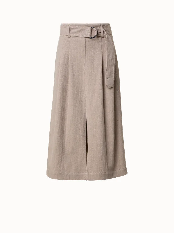 Resort Dresses for Vacation -Stretch Denim Midi Skirt