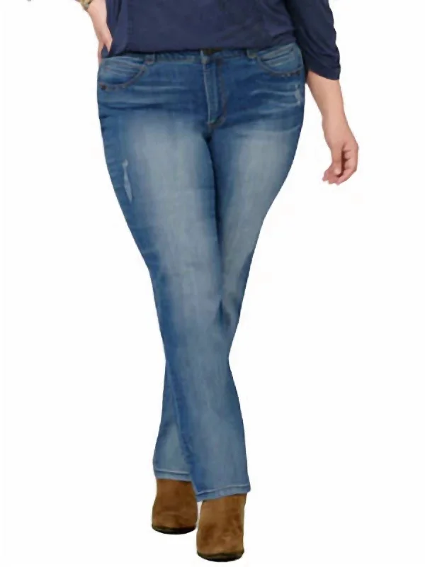 Gray Jeans for Neutral Tone -Women's Ab Solution Straight Leg Jeans In Blue