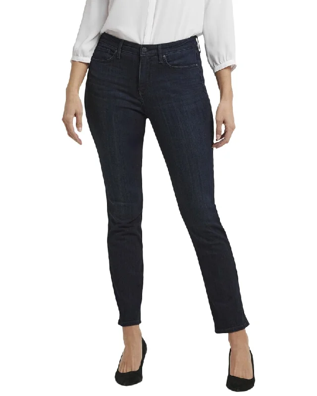 Tight trousers for women with decorative buttons and flattering silhouette for day wear -NYDJ Sheri Quentin Jean