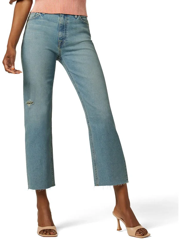 Bootcut Jeans for Flattering -Womens High-Rise Distressed Wide Leg Jeans