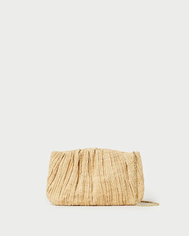 Handle bags with sleek silhouettes for fashion -Brit Natural Flat Pleated Clutch