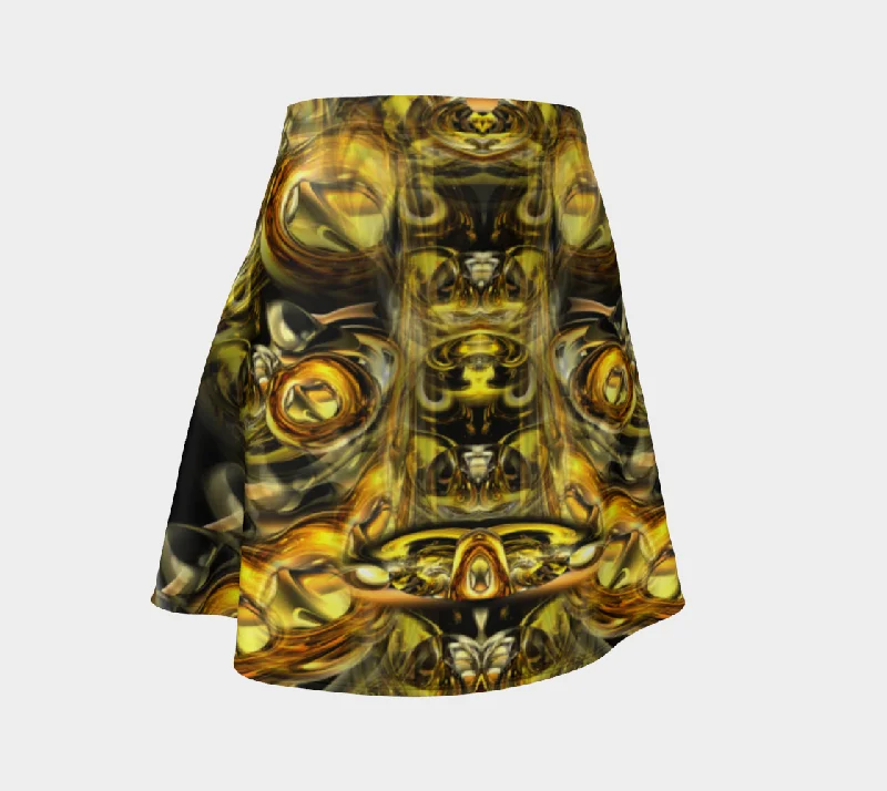 Retro Dresses for Throwback -GOLDEN ALIEN FLARE SKIRT