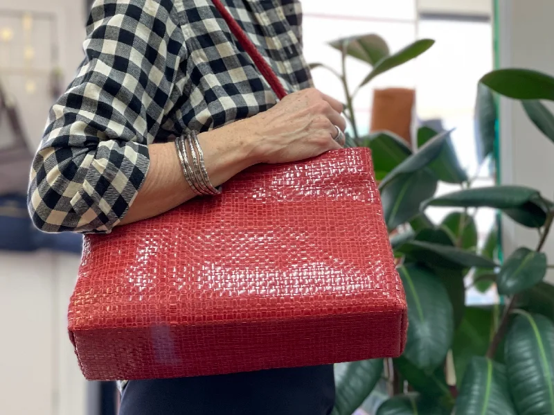 Handle bags with lightweight nylon for ease -Sasha Weave Rhiannon Red