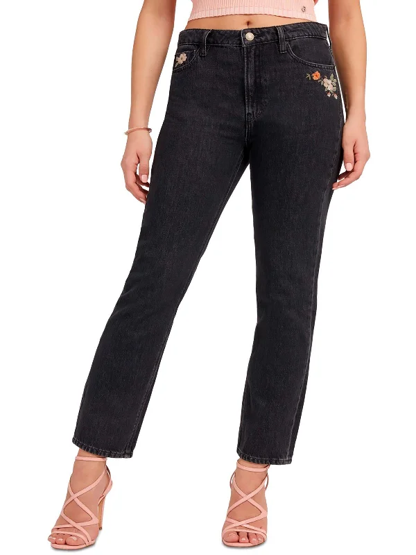 Club Jeans for Social -Womens High Rise Dark Wash Straight Leg Jeans