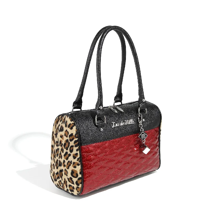 Handle bags with soft leather for luxury -Red Rum Sparkle Atomic Tote Medium