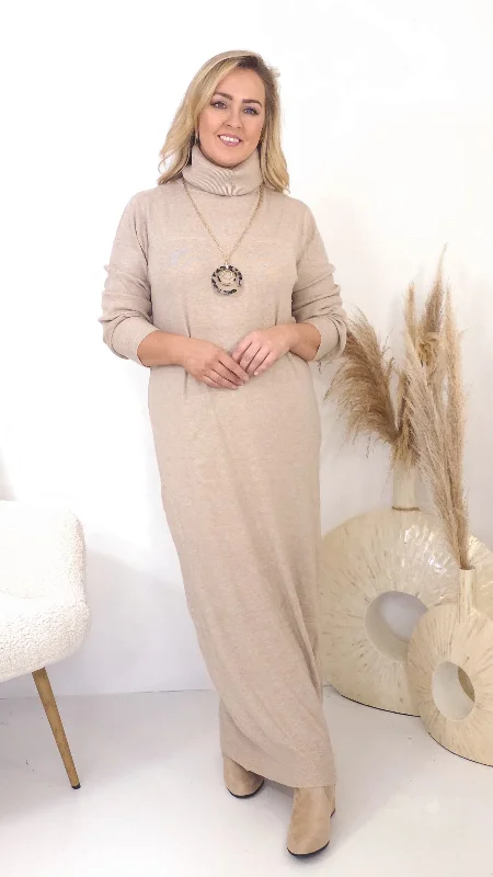 Handle bags with pastel colors for softness -Ruth Stone Knit Dress